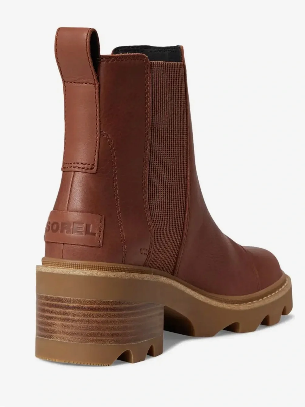 SOREL Joan Now Leather Chelsea Boot, Rustic Brown Gum, size 7, NWT No box.